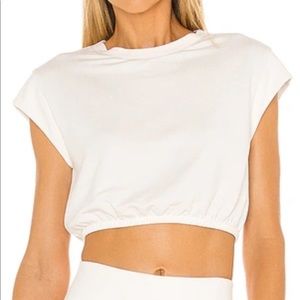 Alo Yoga white crop top